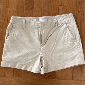LOFT Cream Chino Bermuda Shorts